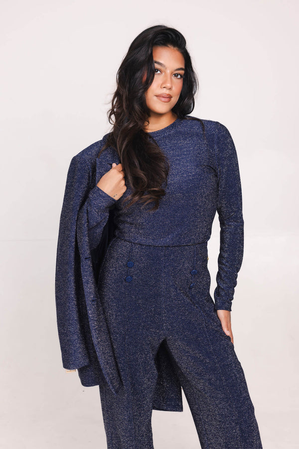 Feline Top - Navy Glam