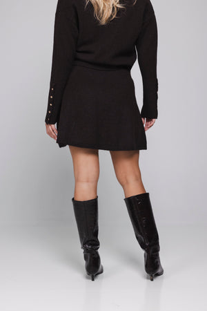 achter: Achteraanzicht Neve high waist gebreide rok